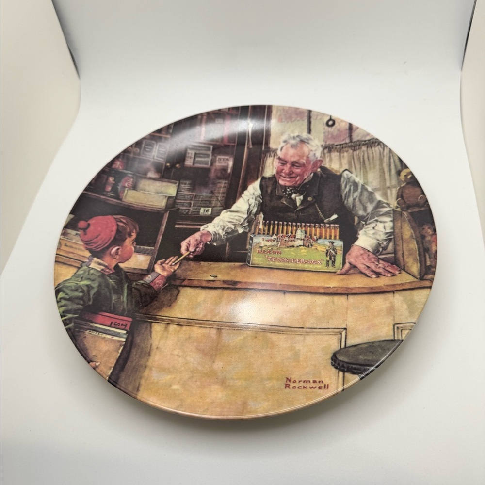 Norman Rockwell "His First Pencil"/Back to School 2001 Decorative Plate